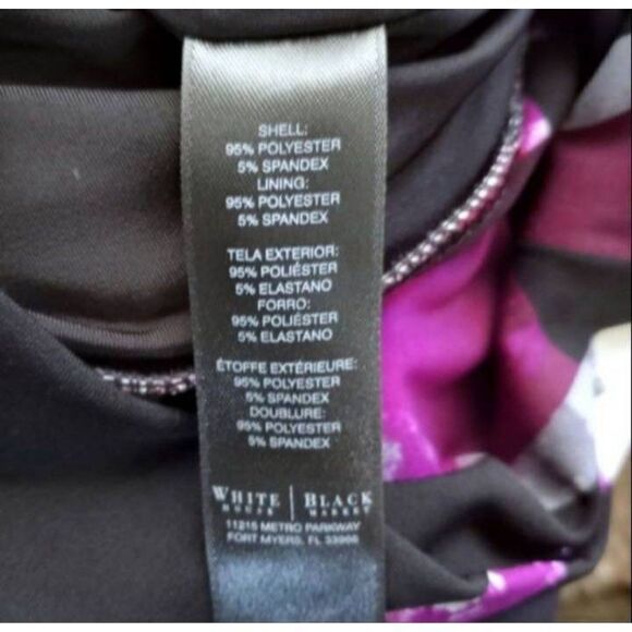 WHITE HOUSE BLACK MARKET SHIFT PURPLE & BLACK DRESS SZ.S EUC. - Picture 6 of 6